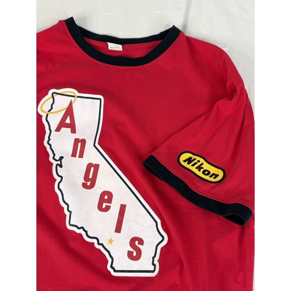 Shohei Ohtani Los Angeles Angels Adult XL Ringer Graphic TShirt No. 17 Red Nikon - Picture 4 of 13
